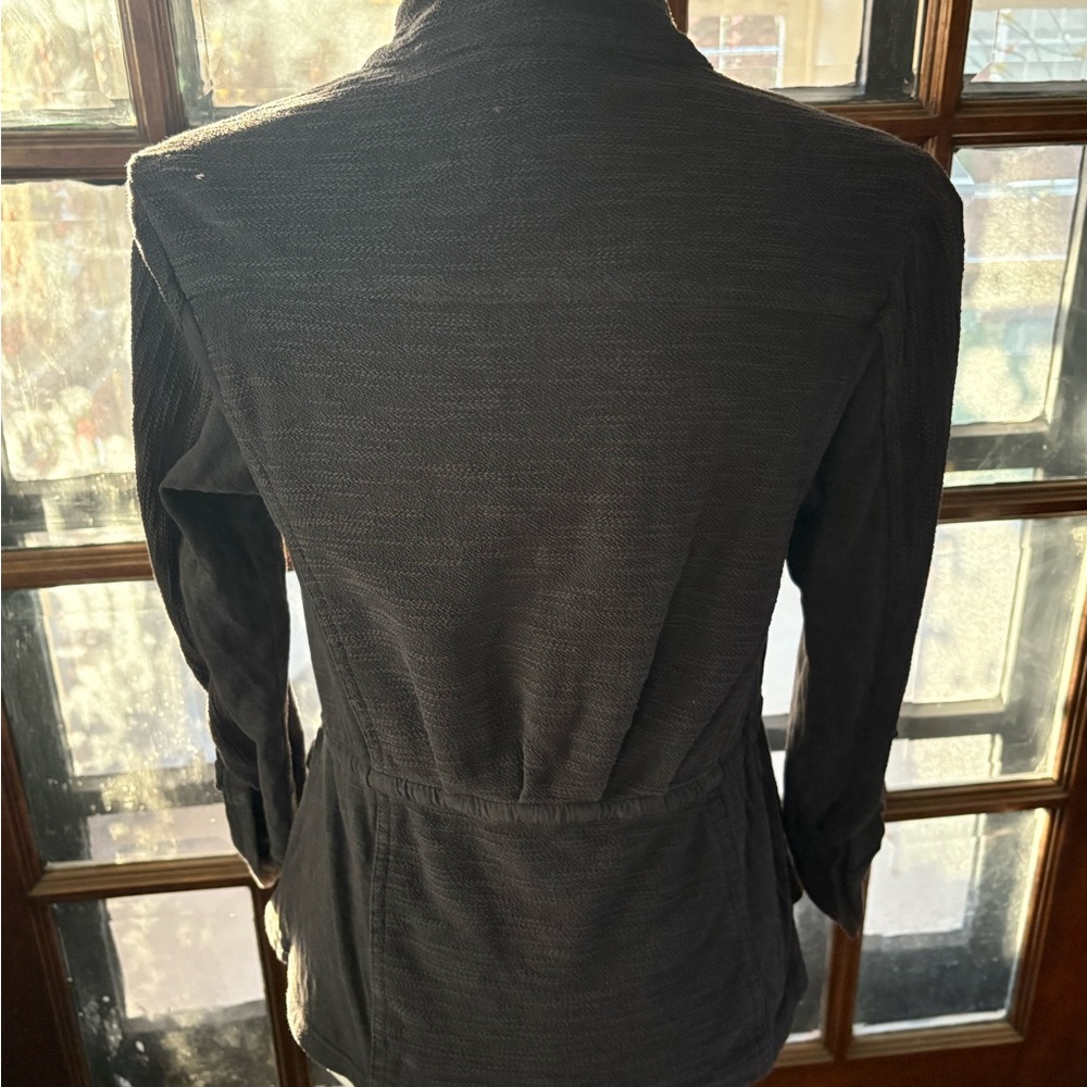 Anthropologie Saturday Sunday Dark Gray Cotton Textured Jacket - Picture 4 of 13